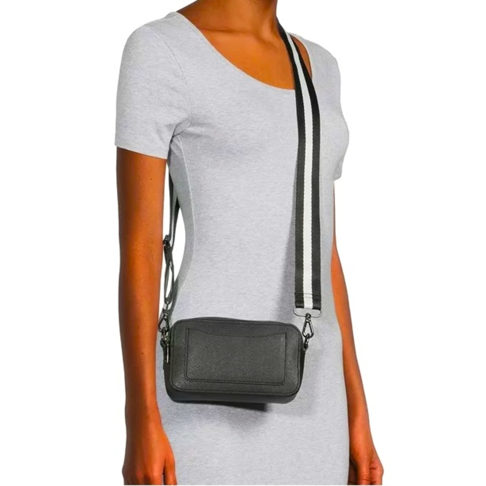 Black cross body bag with two types of straps